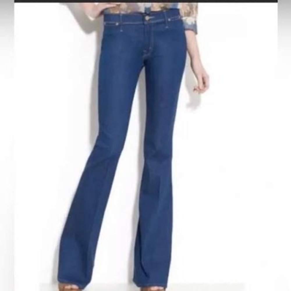 MOTHER Curfew Flare Jeans Blue Skies Promises Dark Wash Size 30
